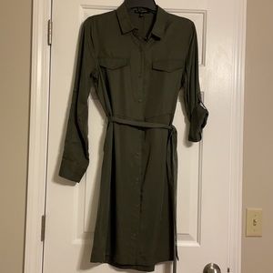 Banana Republic, shirt dress, olive color, size 8.